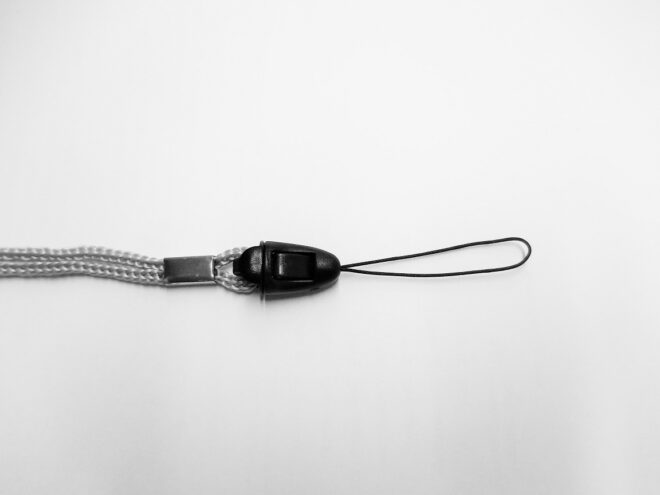 Umhängeband / Lanyard-Kordel grau mit USB-Schlaufe-2016